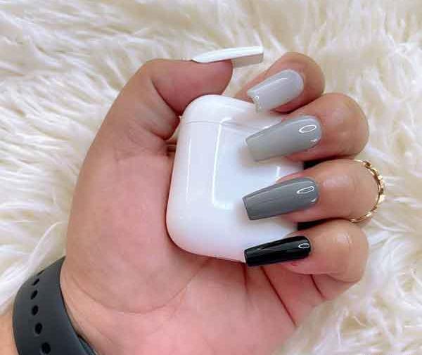 عکس کاشت ناخن خاکستری