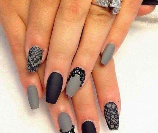 عکس کاشت ناخن خاکستری