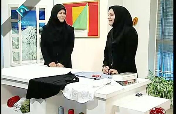 عکس آموزش دوخت مقنعه تل دار