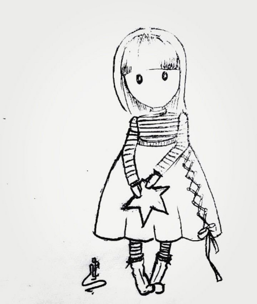 عکس نقاشی فانتزی چهره ساده