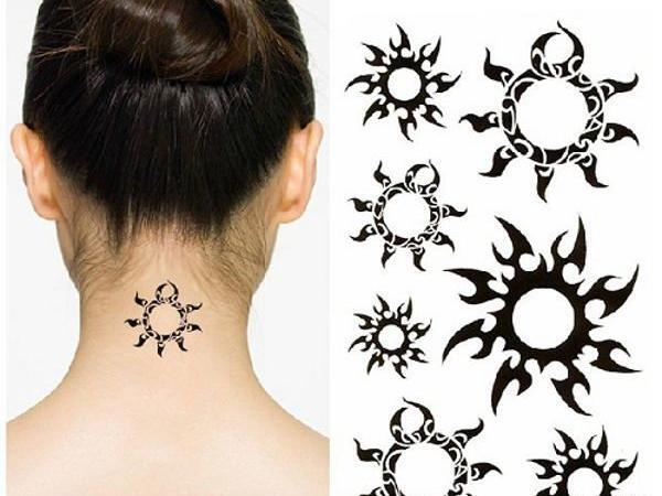 عکس طرح تاتو دخترانه پشت گردن