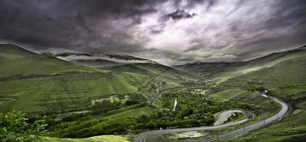 عکس زمستانی جاده چالوس