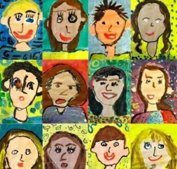 عکس نقاشی صورت روی کاغذ