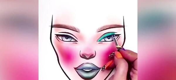 عکس نقاشی صورت روی کاغذ
