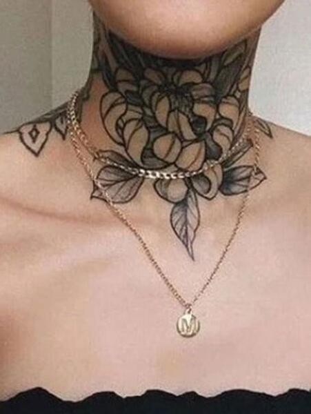 عکس تاتو رو گردن دخترانه