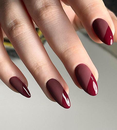 عکس ژلیش ناخن زرشکی