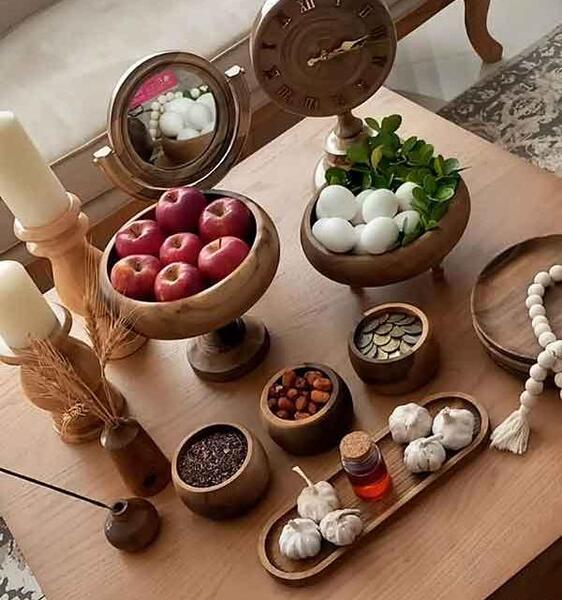 عکس سفره هفت سین چوبی