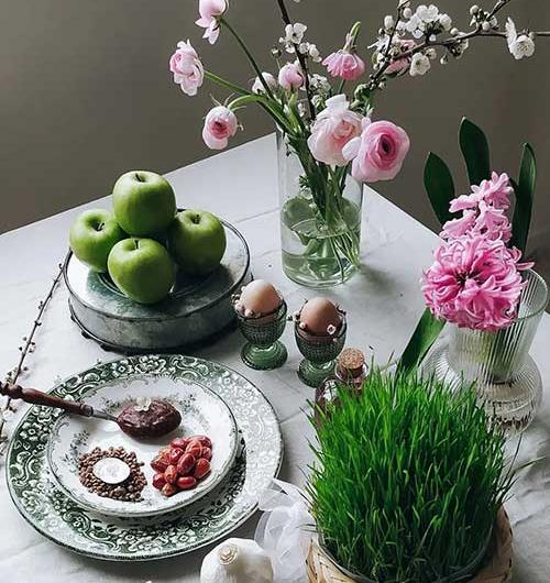 عکس سفره هفت سین چوبی
