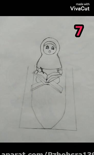 عکس نقاشی دختر حجاب
