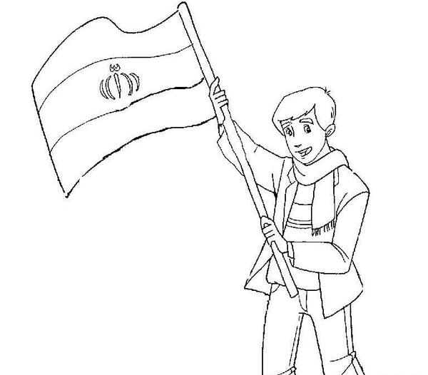 عکس پرچم ایران نقاشی ساده