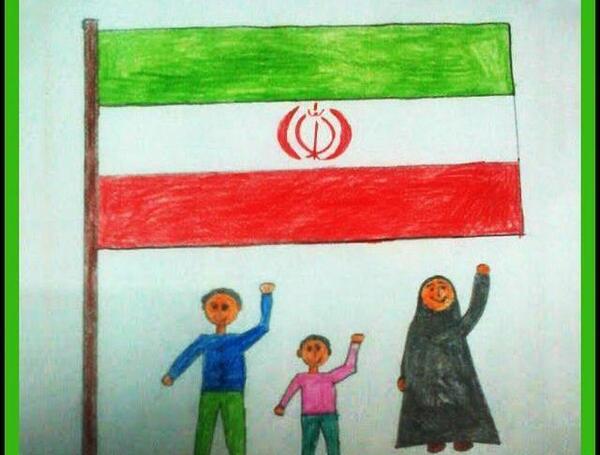 عکس پرچم ایران نقاشی ساده