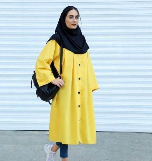 عکس مدل مانتو سال ۱۴۰۰ جلو بسته زنانه