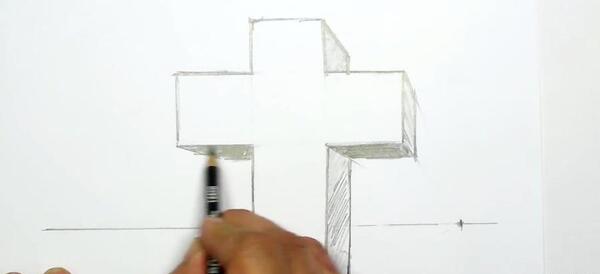 عکس نقاشی ساده صلیب
