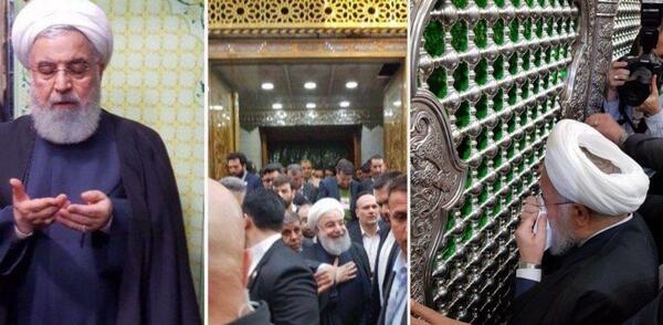 عکس رهبر در حرم امام حسین