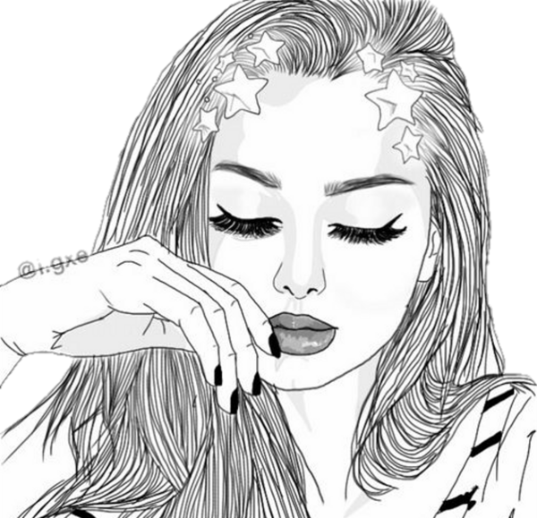 عکس نقاشی دخترونه غمگین فانتزی