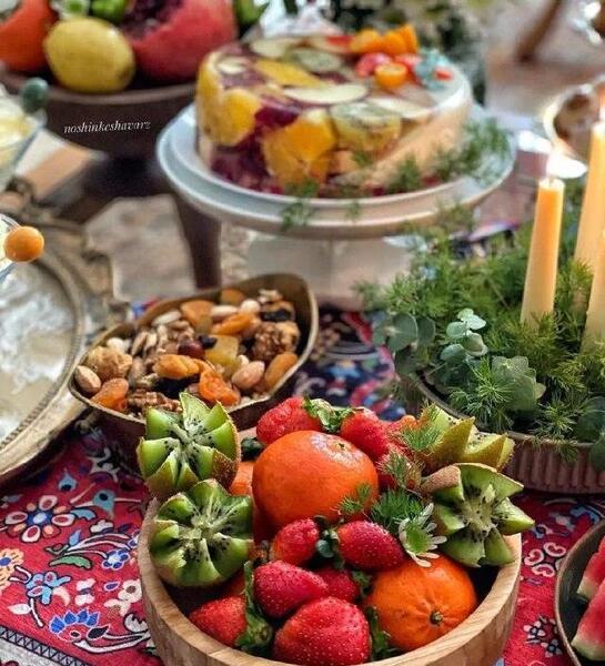 عکس شب چله عروس و داماد