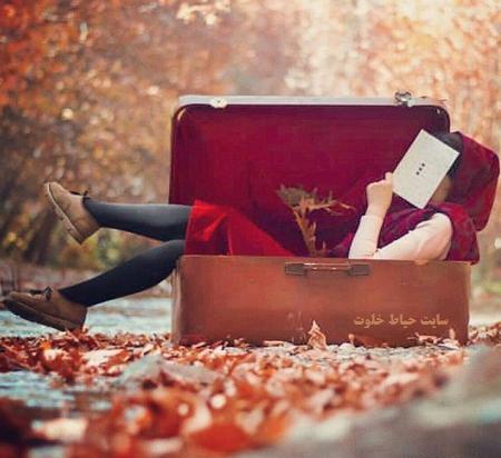 عکس دختر تنها در پاییز برای پروفایل