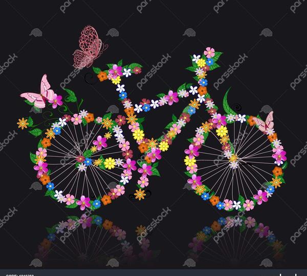عکس دوچرخه گل