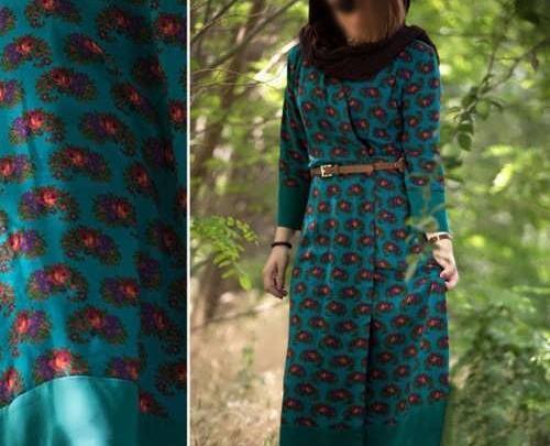 عکس مدل مانتو نخی گلدار بلند جدید
