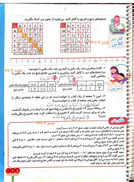 عکس صفحه حل شده ۲۶ ریاضی پنجم