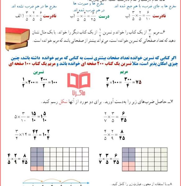 عکس صفحه حل شده ۲۶ ریاضی پنجم