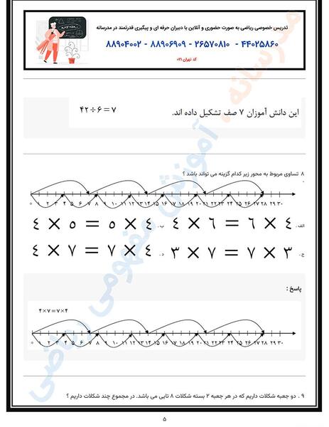 عکس ضرب و تقسیم با جواب