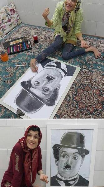 عکس نقاشی دختر زیبا جدید