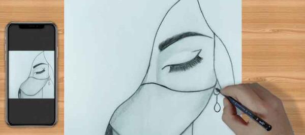 عکس نقاشی دختر زیبا جدید