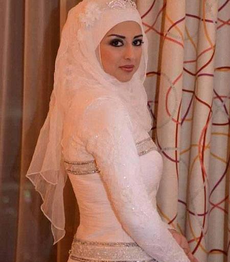 عکس آرایش عروس با حجاب