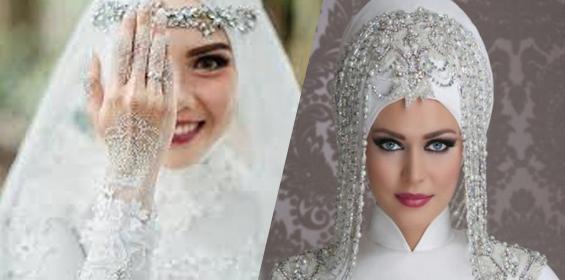 عکس آرایش عروس با حجاب