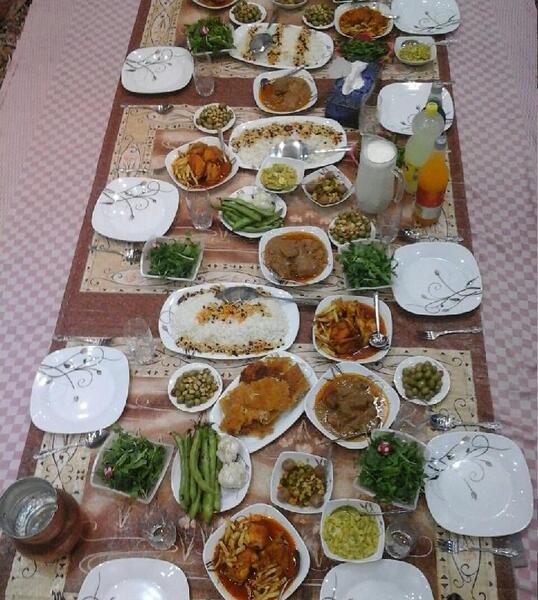 عکس سفره شام دورهمی