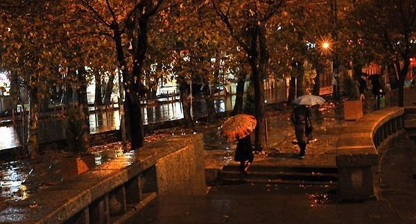 عکس از بارش باران پاییزی