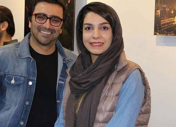 عکس امین زندگانی با همسرش