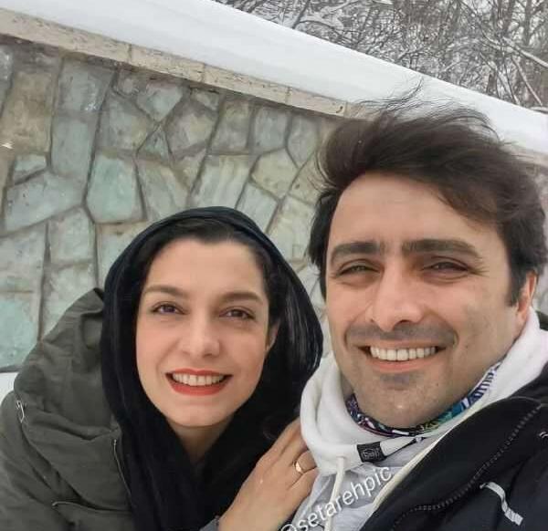عکس امین زندگانی با همسرش