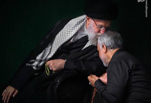 عکس شهید سلیمانی و رهبر