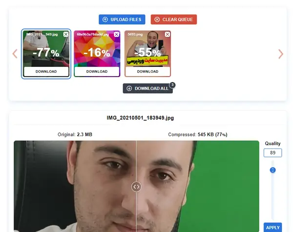 کاهش حجم فایل عکس بدون افت کیفیت آنلاین