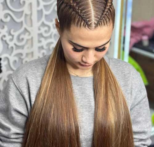 عکس بافت مو هلندی با موی رنگی