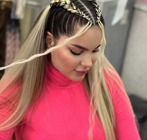 عکس بافت مو هلندی با موی رنگی