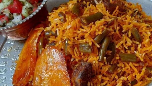 عکس غذا پلو مرغ