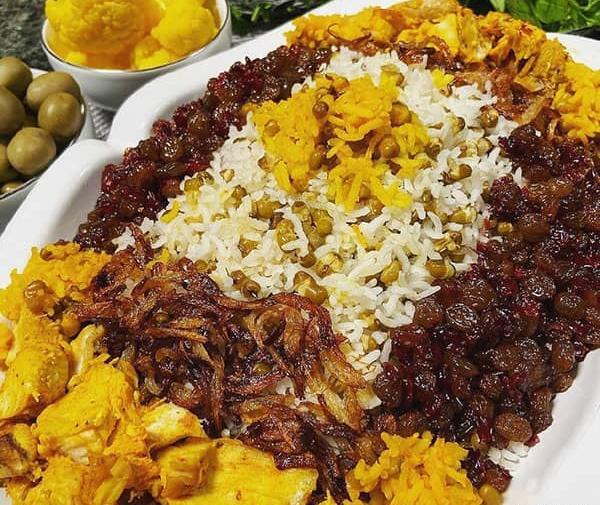 عکس غذا پلو مرغ