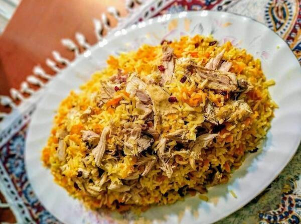 عکس غذا پلو مرغ