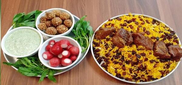 عکس غذا پلو مرغ