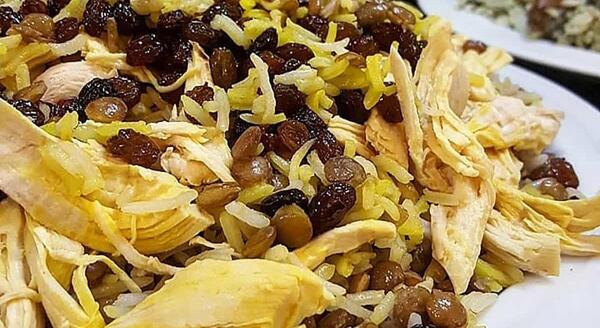 عکس غذا پلو مرغ