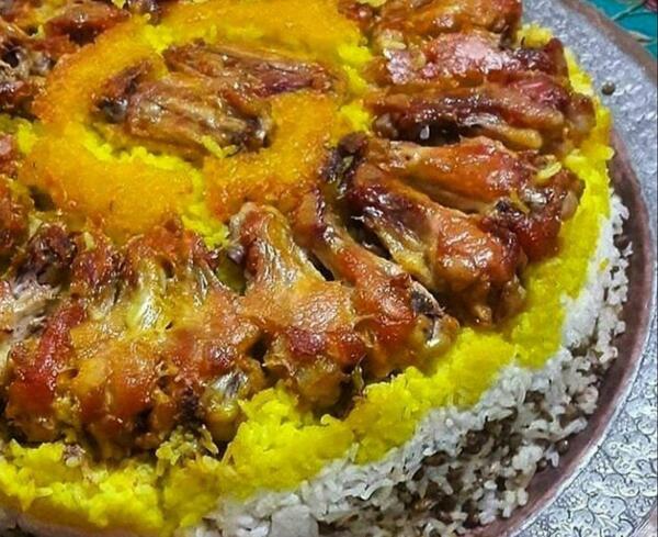 عکس غذا پلو مرغ