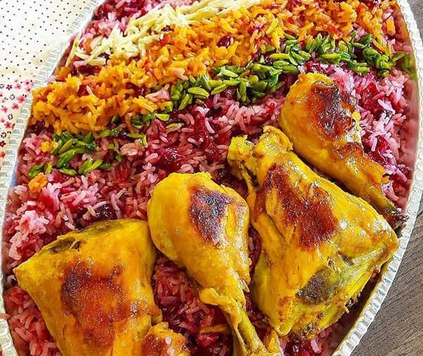 عکس غذا پلو مرغ