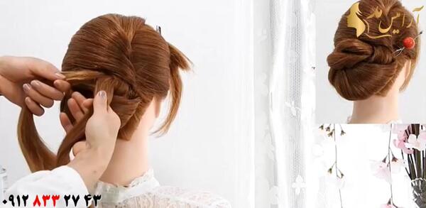 عکس شینیون مو قرمز