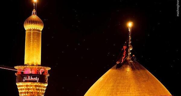 عکس حرم امام حسین در شب