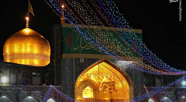 عکس حرم امام حسین در شب