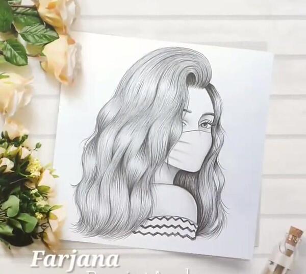 عکس نقاشی دخترانه ماسک