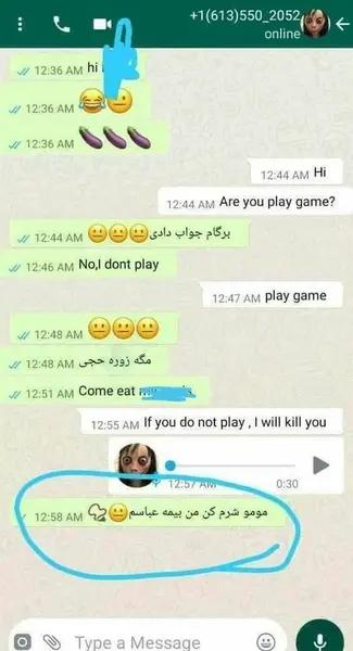 عکس چت مومو در واتساپ